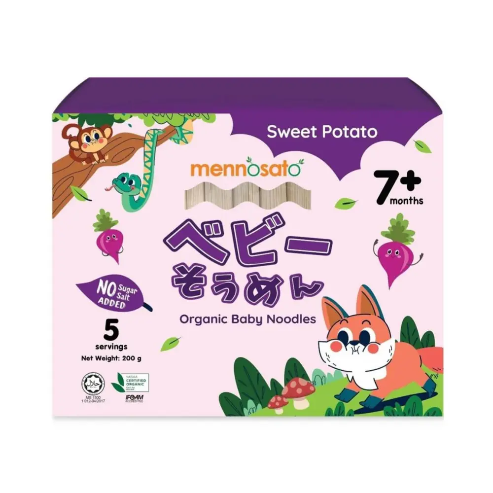 Mì Khoai Lang Hữu Cơ Cho Bé, Organic Baby Noodles, Sweet Potato, 7+ Tháng (200g) - MEN NO SATO
